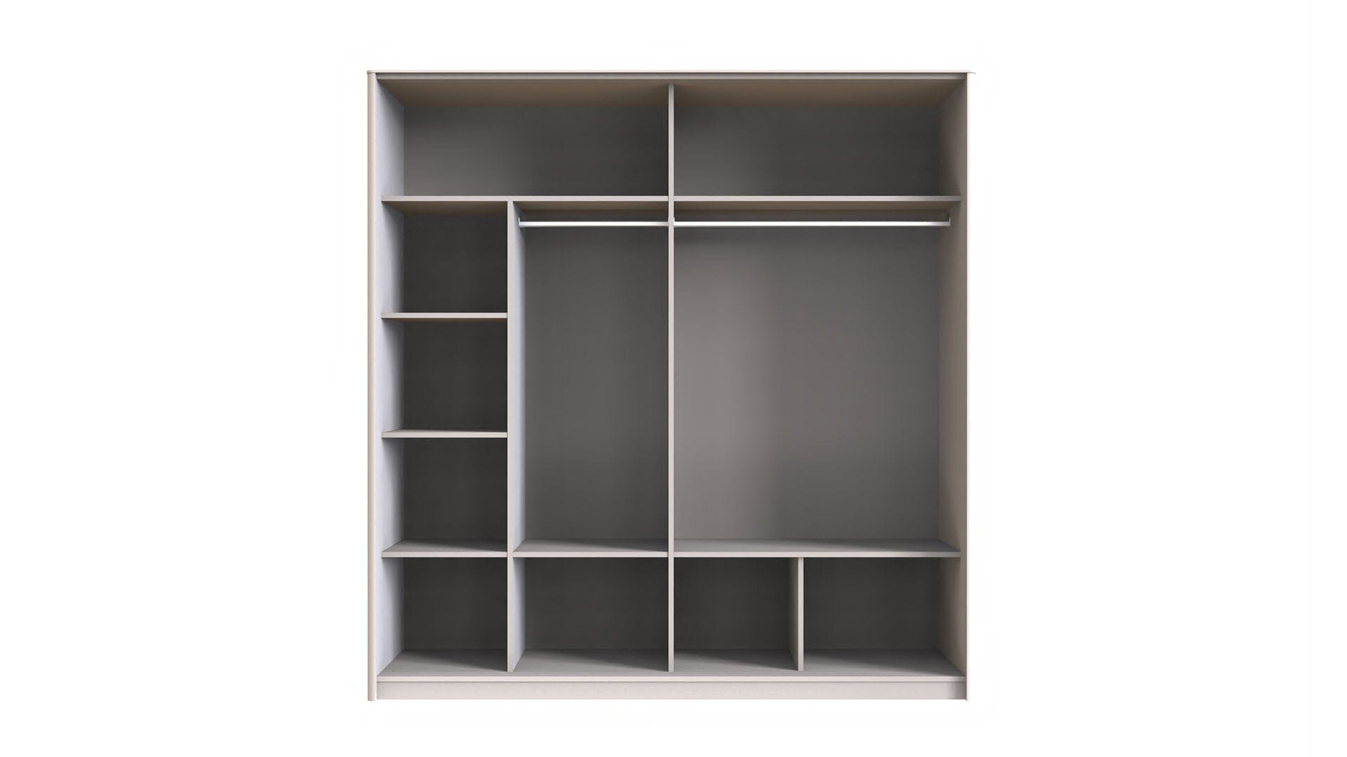 Dogtas Dulap din pal cu 2 usi glisante si oglinda, Nicole Small Crem, l213xA69,1xH219,7 cm