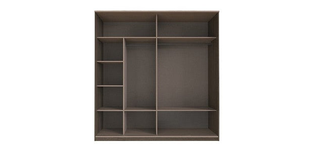 Dogtas Dulap din pal cu 2 usi glisante si oglinda, Piero Medium Nuc, l210,2xA67,4xH218,7 cm