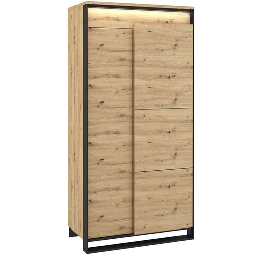 Lenart Dulap din pal cu 2 usi Quant 01 Large Stejar Artisan / Negru, l95xA50xH195 cm