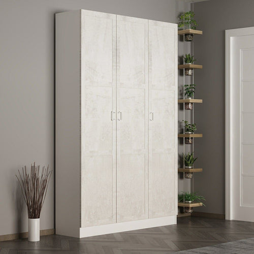 Asir Dulap din pal, cu 3 usi, Noah 8232 Alb, l135xA35xH210 cm