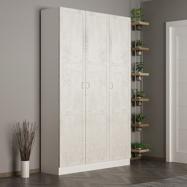 Asir Dulap din pal, cu 3 usi, Noah 8232 Alb, l135xA35xH210 cm