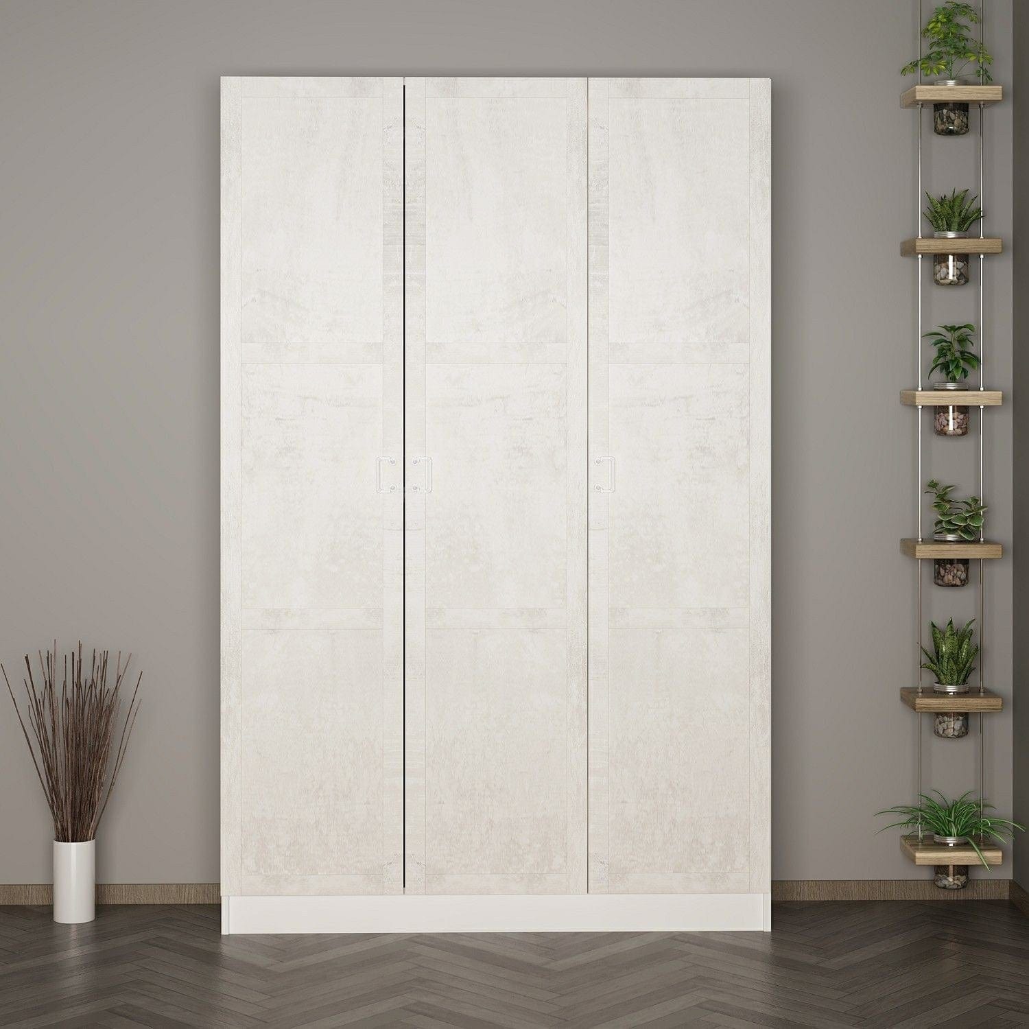 Dulap din pal, cu 3 usi, Noah 8232 Alb, l135xA35xH210 cm (1)