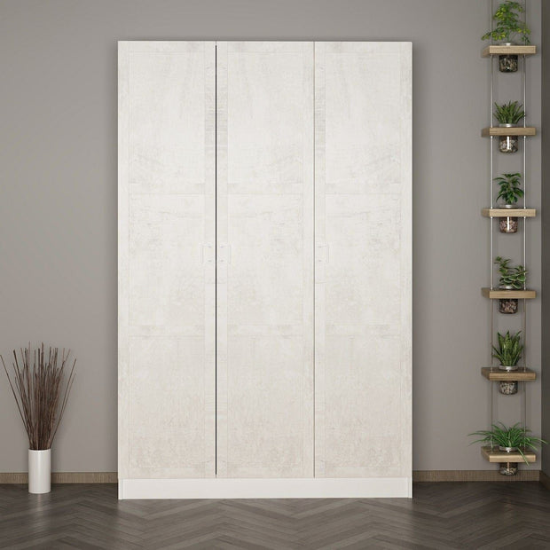 Dulap din pal, cu 3 usi, Noah 8232 Alb, l135xA35xH210 cm (1)