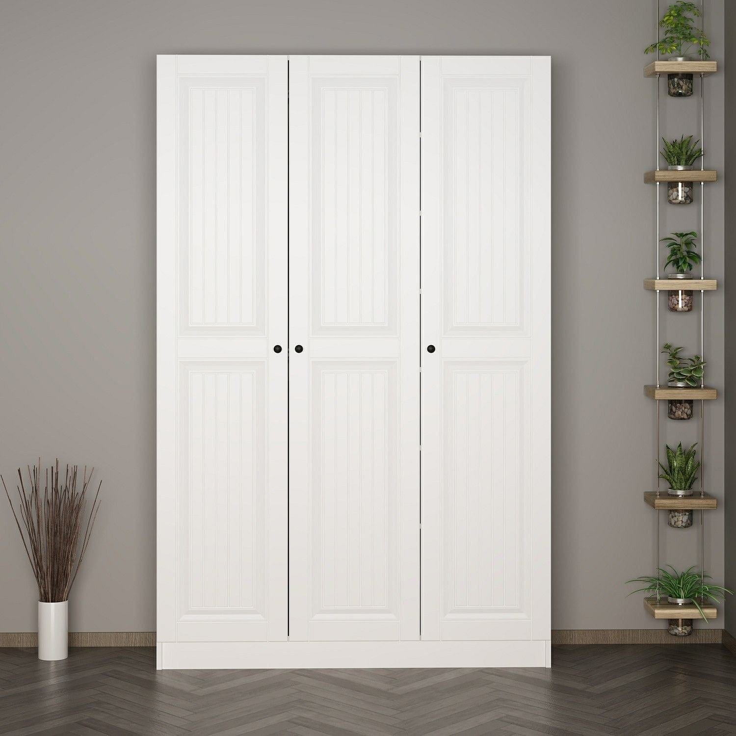 Asir Dulap din pal, cu 3 usi, Noah 8243 Alb, l135xA35xH210 cm