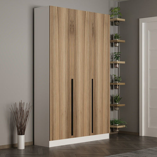 Asir Dulap din pal, cu 3 usi, Noah 8276 Nuc, l135xA35xH210 cm