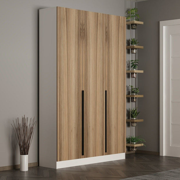 Asir Dulap din pal, cu 3 usi, Noah 8276 Nuc, l135xA35xH210 cm