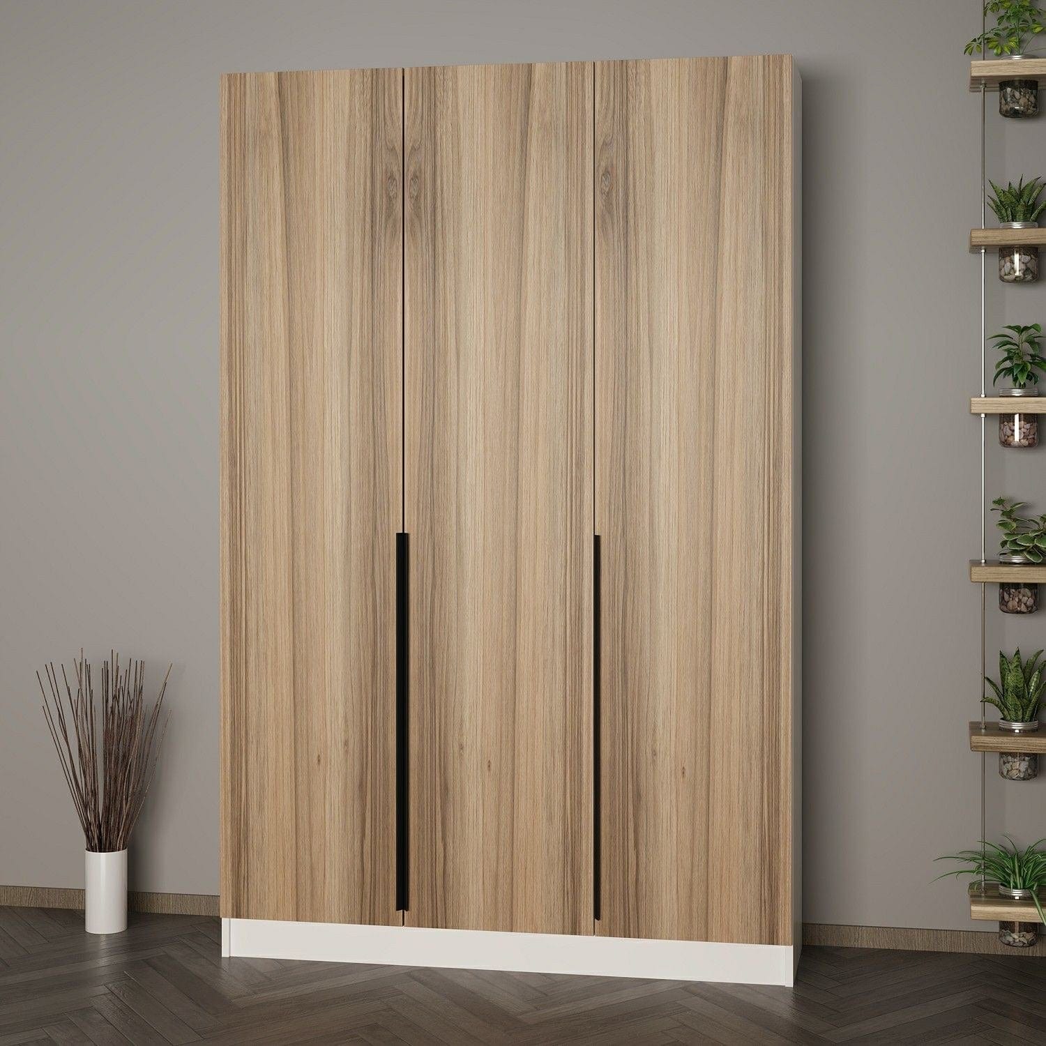 Asir Dulap din pal, cu 3 usi, Noah 8276 Nuc, l135xA35xH210 cm