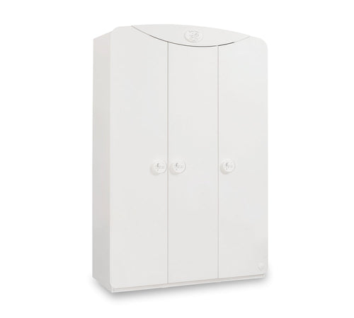 Cilek Dulap din pal cu 3 usi, pentru bebe Baby Cotton Alb, l133xA54xH201 cm