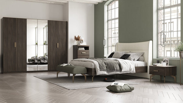 Dogtas Dulap din pal cu 3 usi si oglinda, Piero Nuc, l134,7xA59,8xH218,7 cm