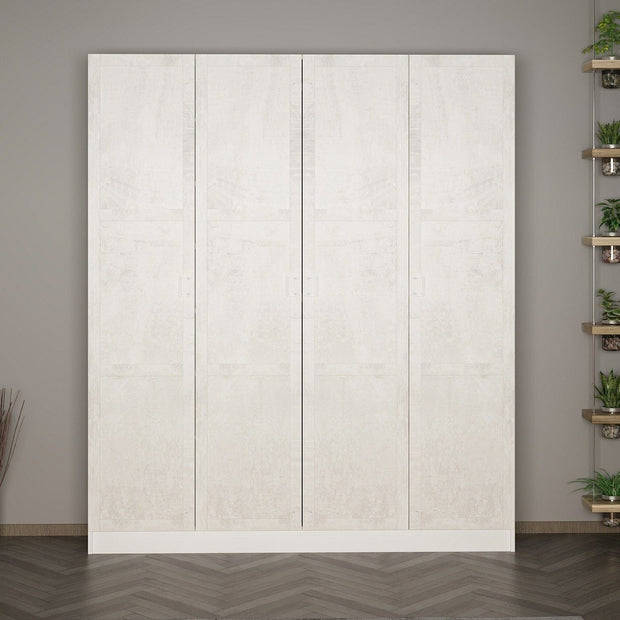 Dulap din pal, cu 4 usi, Noah 8233 Alb, l180xA35xH210 cm (1)