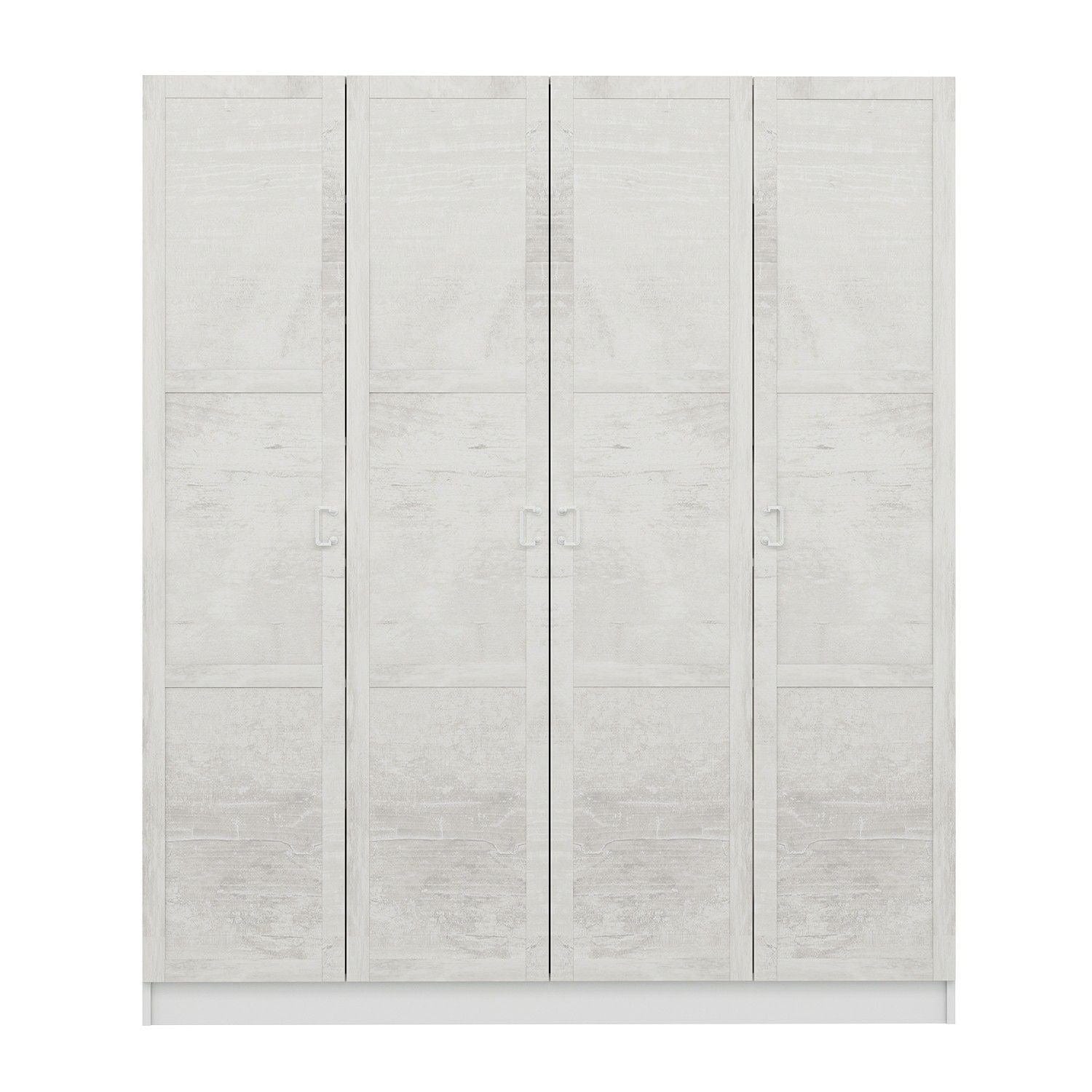 Dulap din pal, cu 4 usi, Noah 8233 Alb, l180xA35xH210 cm (4)