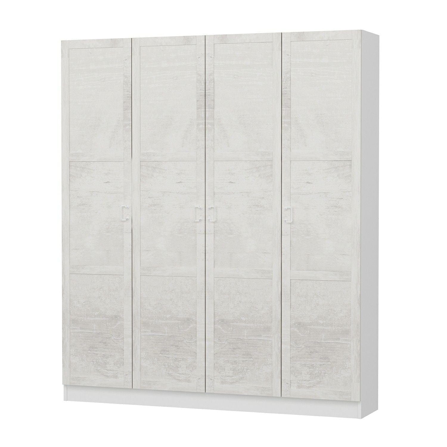 Asir Dulap din pal, cu 4 usi, Noah 8233 Alb, l180xA35xH210 cm