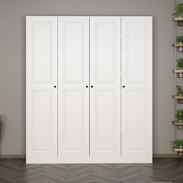 Asir Dulap din pal, cu 4 usi, Noah 8244 Alb, l180xA35xH210 cm