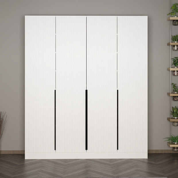 Asir Dulap din pal, cu 4 usi, Noah 8255 Alb, l180xA35xH210 cm