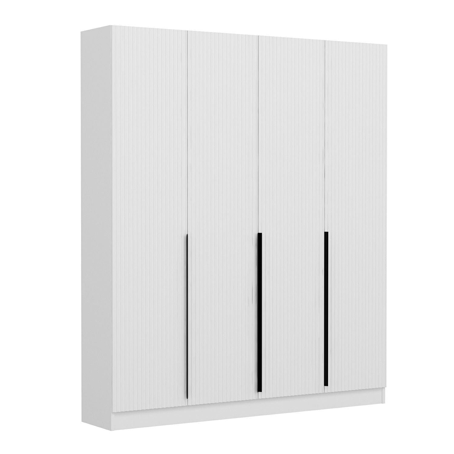 Asir Dulap din pal, cu 4 usi, Noah 8255 Alb, l180xA35xH210 cm