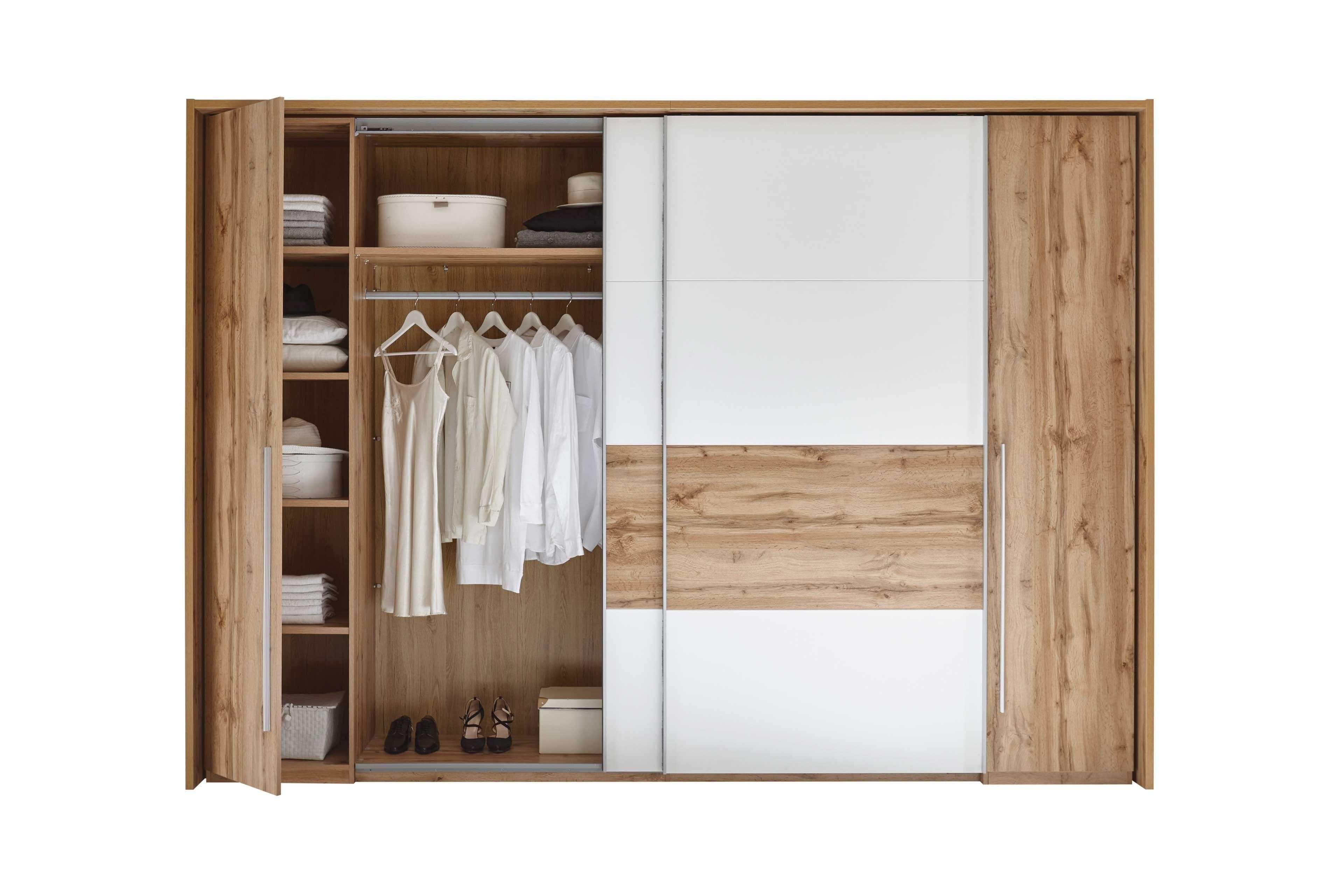 Pol-Power Dulap din pal cu 4 usi, San Maryn Stejar / Alb, l276xA60,3xH230 cm