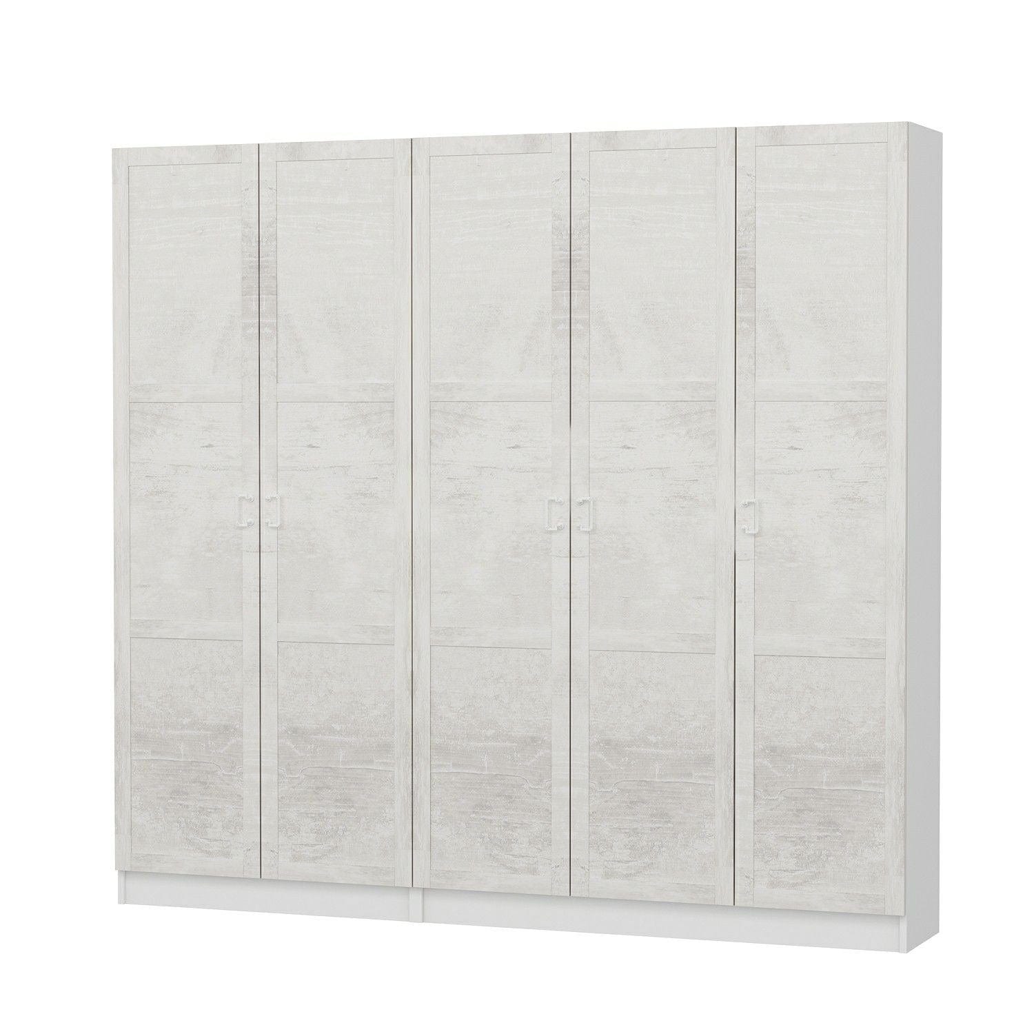 Dulap din pal, cu 5 usi, Noah 8234 Alb, l225xA35xH210 cm (5)