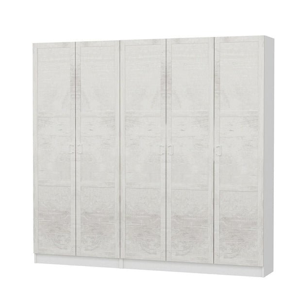 Dulap din pal, cu 5 usi, Noah 8234 Alb, l225xA35xH210 cm (5)