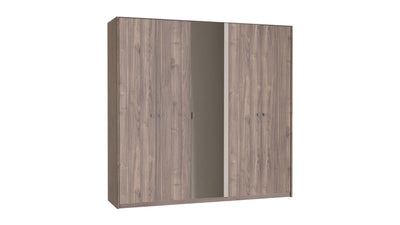 Dogtas Dulap din pal cu 5 usi si oglinda, Costa Natur, l225,1xA61,1xH218,4 cm