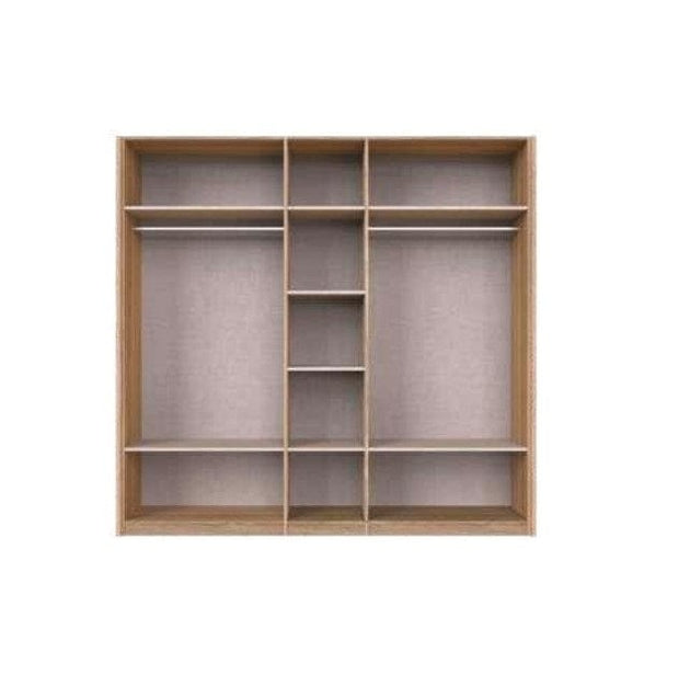 Dogtas Dulap din pal cu 5 usi si oglinda, Frame Natural, l228,3xA59,7xH217,9 cm