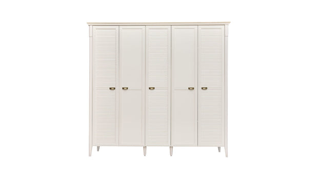 Dogtas Dulap din pal cu 5 usi, Toscana Moonstone Ivoir, l237,5xA63,5xH222,4 cm