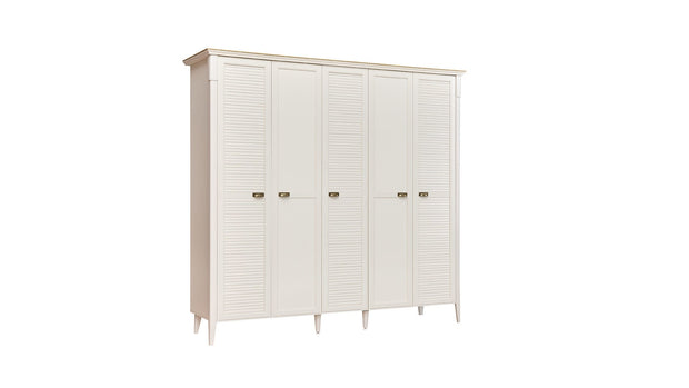 Dogtas Dulap din pal cu 5 usi, Toscana Moonstone Ivoir, l237,5xA63,5xH222,4 cm