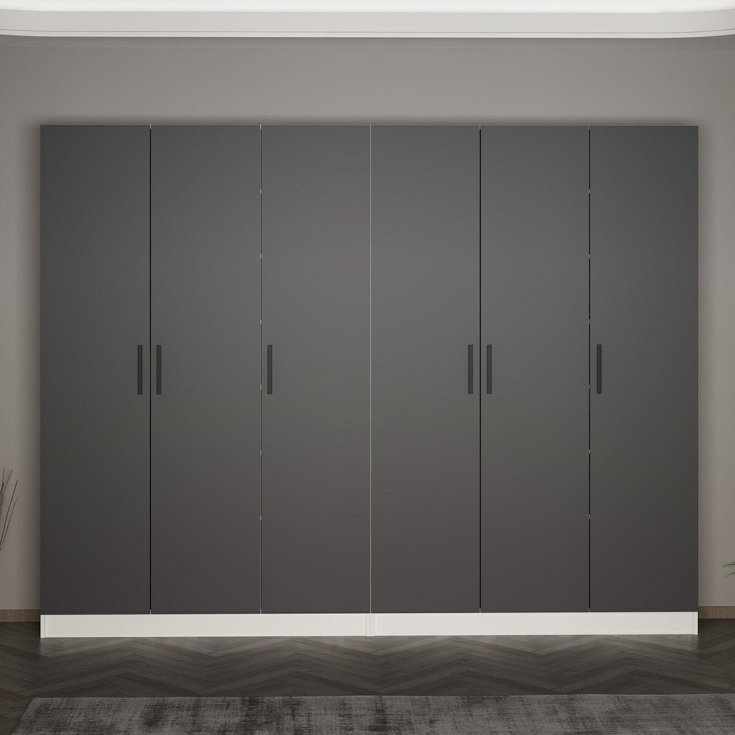 Dulap din pal, cu 6 usi, Noah 8214 Antracit, l270xA35xH210 cm (1)