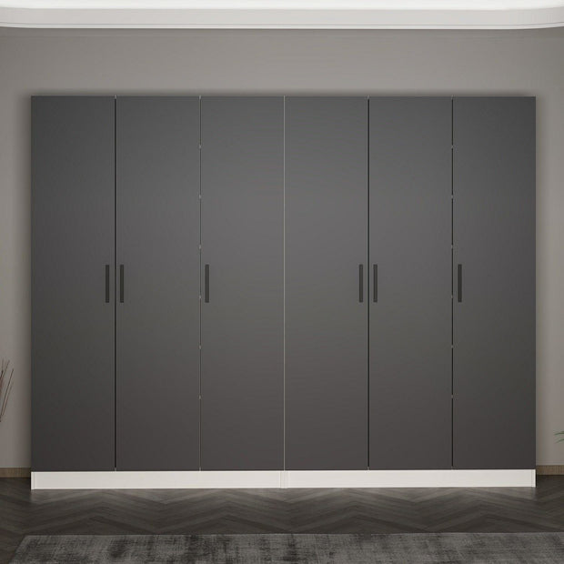 Dulap din pal, cu 6 usi, Noah 8214 Antracit, l270xA35xH210 cm (1)