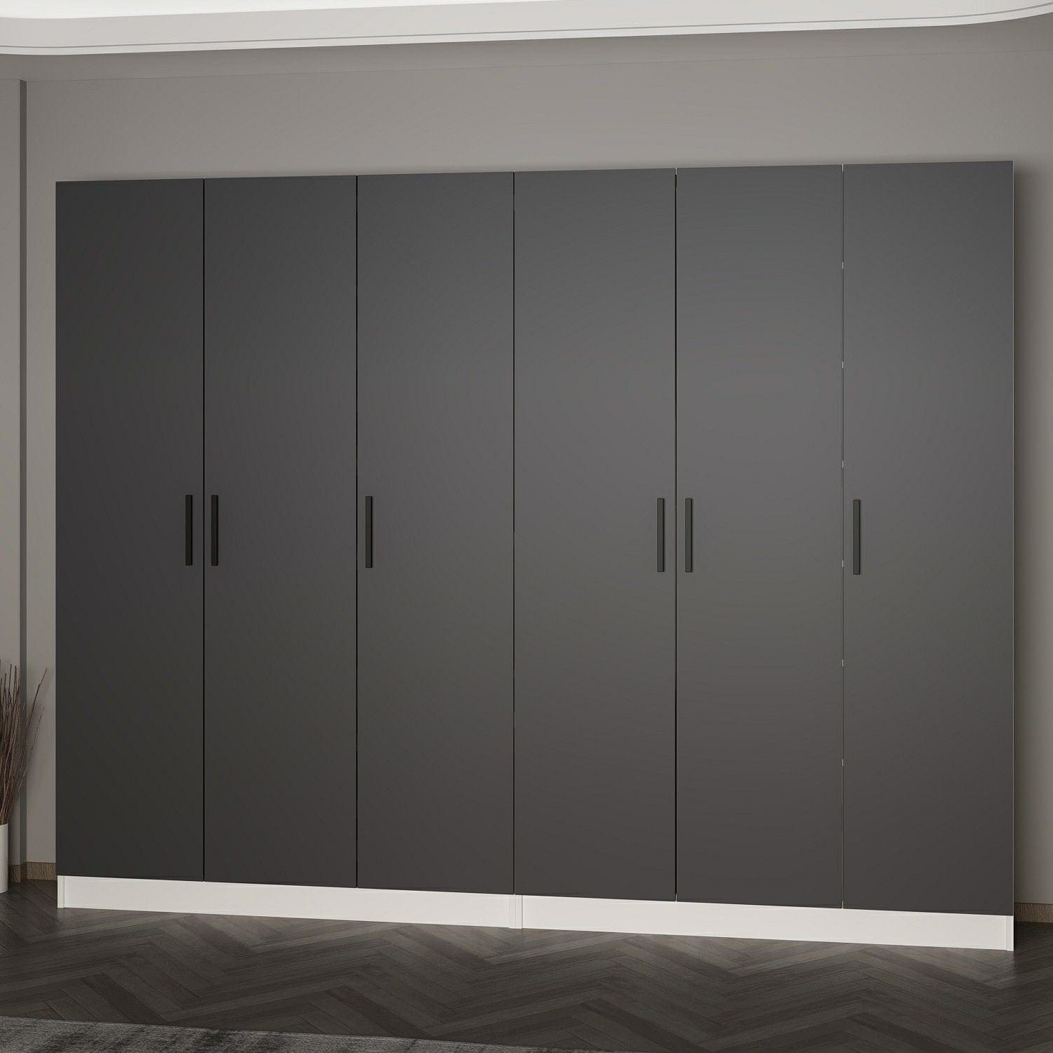 Dulap din pal, cu 6 usi, Noah 8214 Antracit, l270xA35xH210 cm (2)