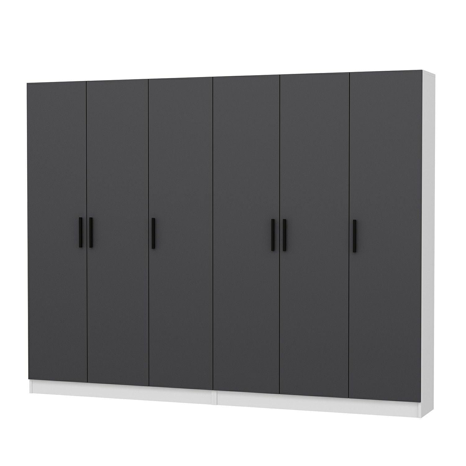 Dulap din pal, cu 6 usi, Noah 8214 Antracit, l270xA35xH210 cm (5)