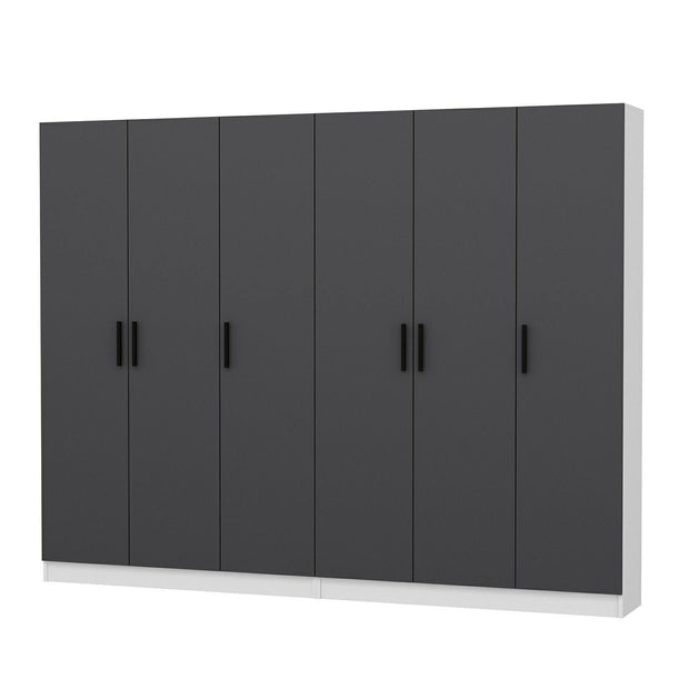 Dulap din pal, cu 6 usi, Noah 8214 Antracit, l270xA35xH210 cm (5)