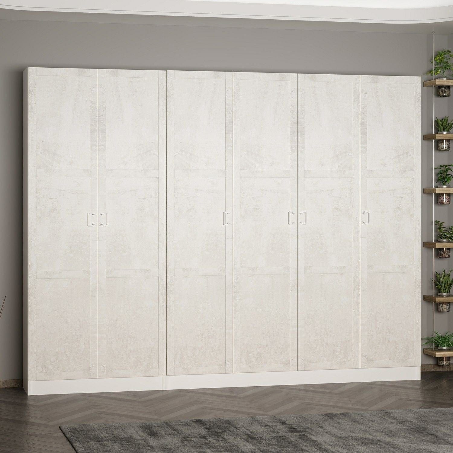 Asir Dulap din pal, cu 6 usi, Noah 8235 Alb, l270xA35xH210 cm