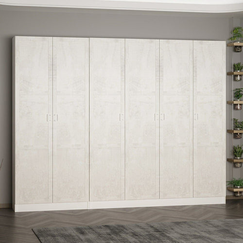 Asir Dulap din pal, cu 6 usi, Noah 8235 Alb, l270xA35xH210 cm