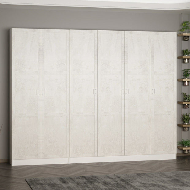 Asir Dulap din pal, cu 6 usi, Noah 8235 Alb, l270xA35xH210 cm