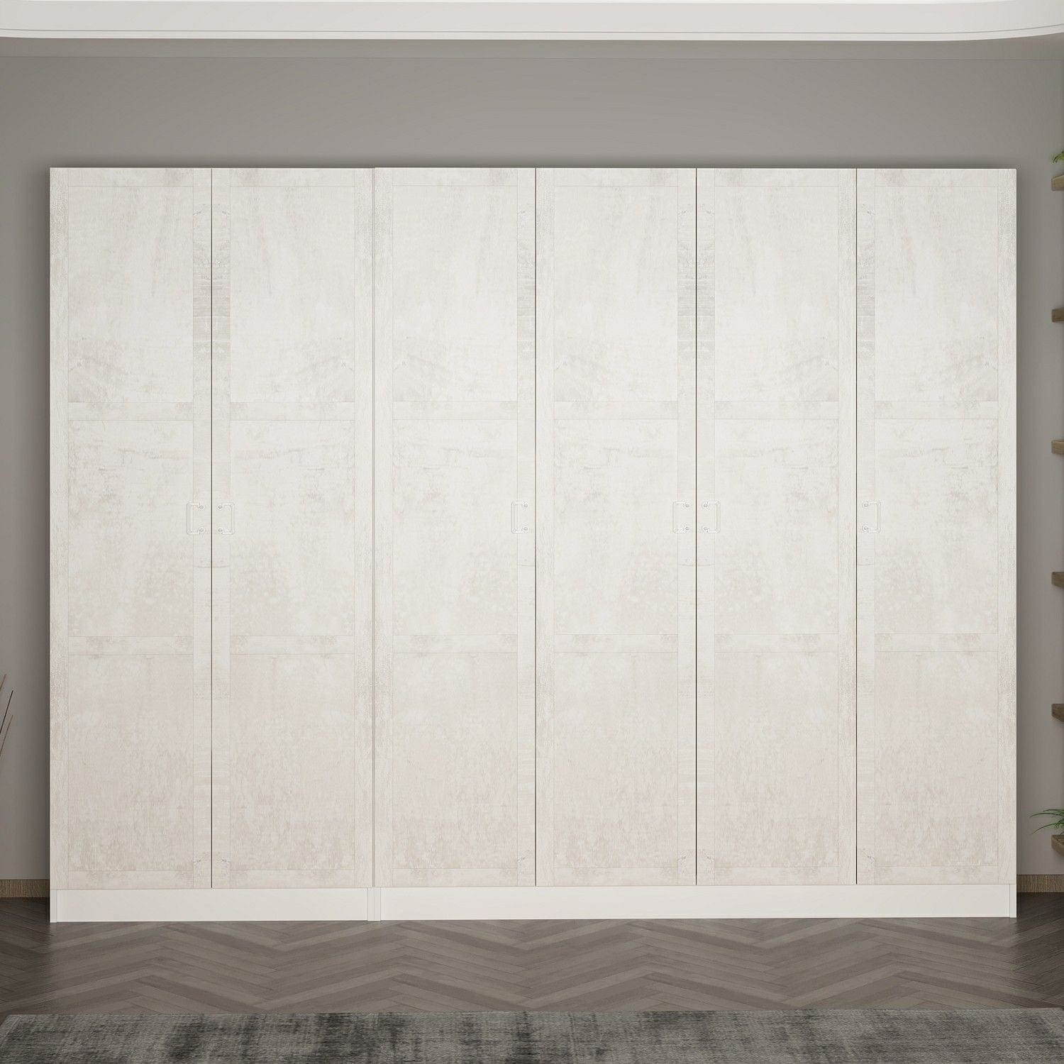 Asir Dulap din pal, cu 6 usi, Noah 8235 Alb, l270xA35xH210 cm