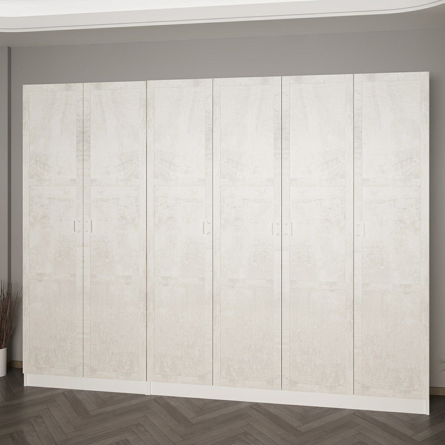 Asir Dulap din pal, cu 6 usi, Noah 8235 Alb, l270xA35xH210 cm