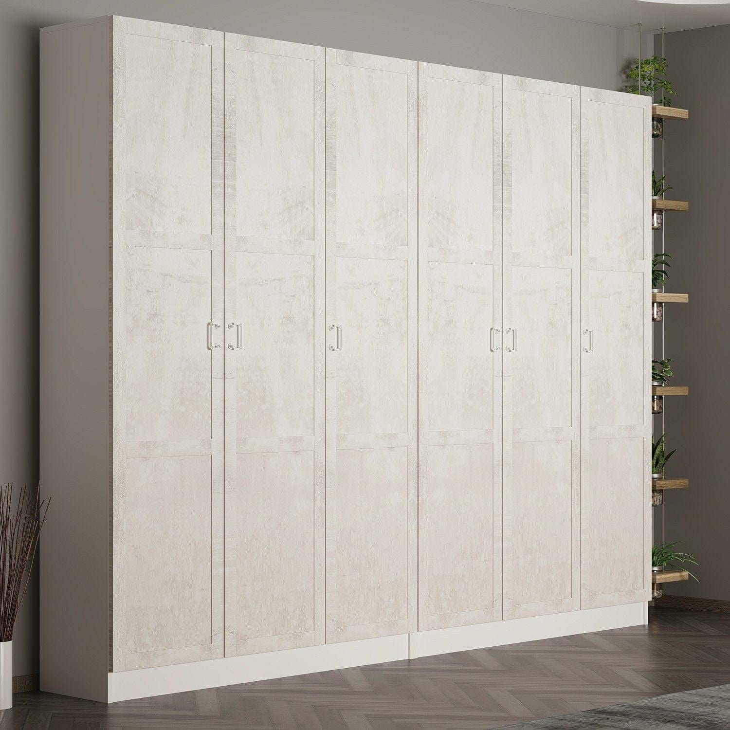 Asir Dulap din pal, cu 6 usi, Noah 8236 Alb, l270xA35xH210 cm