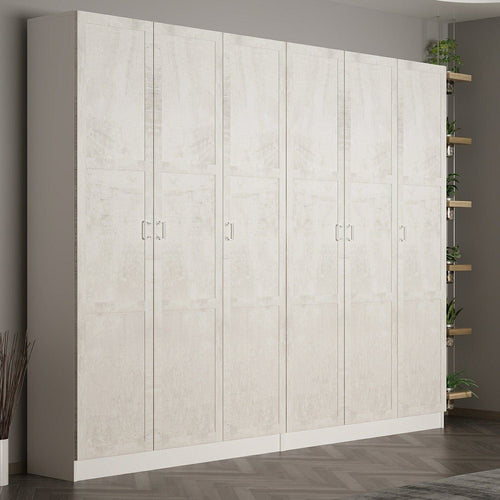 Asir Dulap din pal, cu 6 usi, Noah 8236 Alb, l270xA35xH210 cm