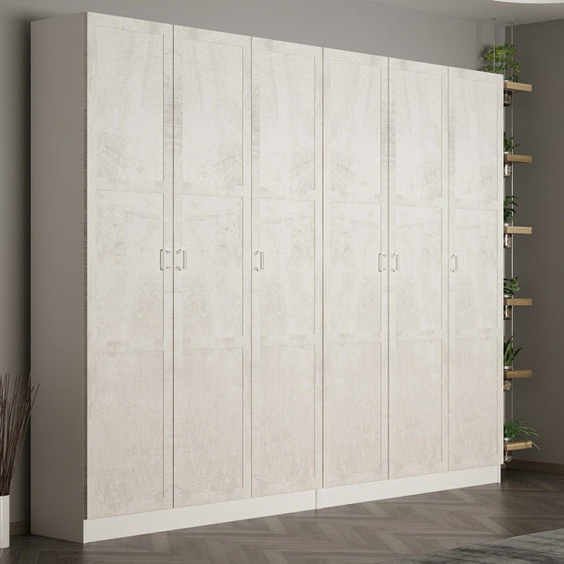 Asir Dulap din pal, cu 6 usi, Noah 8236 Alb, l270xA35xH210 cm