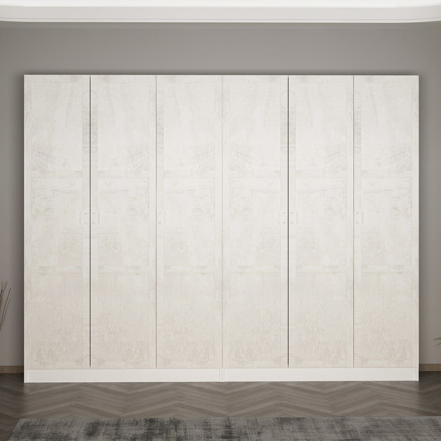 Dulap din pal, cu 6 usi, Noah 8236 Alb, l270xA35xH210 cm (1)