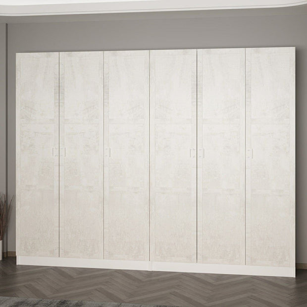 Asir Dulap din pal, cu 6 usi, Noah 8236 Alb, l270xA35xH210 cm