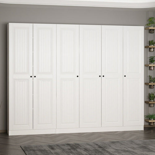 Asir Dulap din pal, cu 6 usi, Noah 8246 Alb, l270xA35xH210 cm