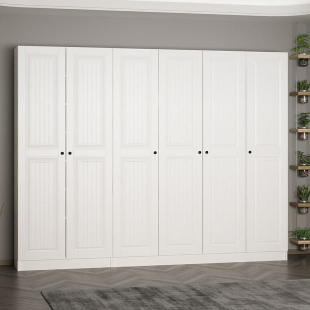 Asir Dulap din pal, cu 6 usi, Noah 8246 Alb, l270xA35xH210 cm