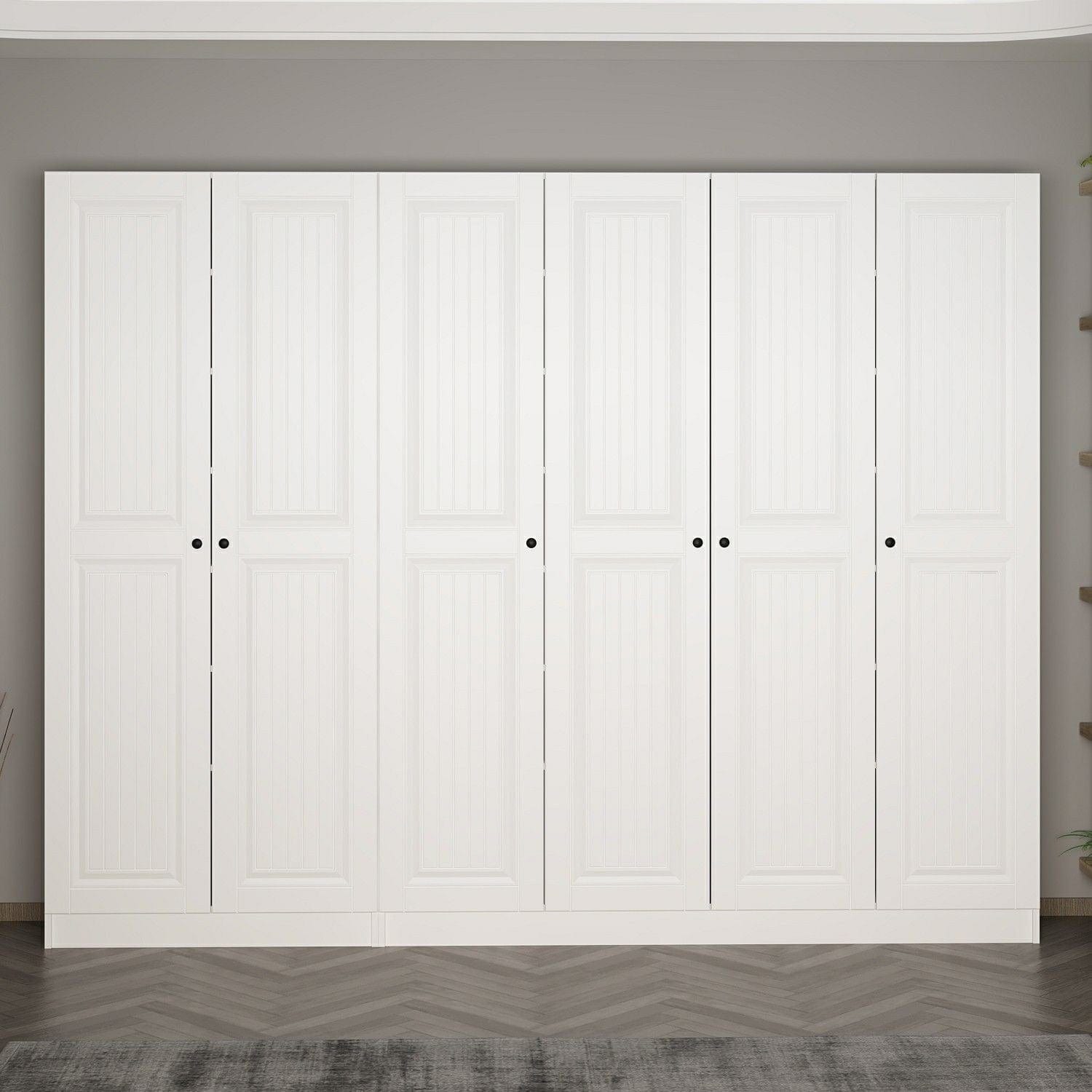 Asir Dulap din pal, cu 6 usi, Noah 8246 Alb, l270xA35xH210 cm