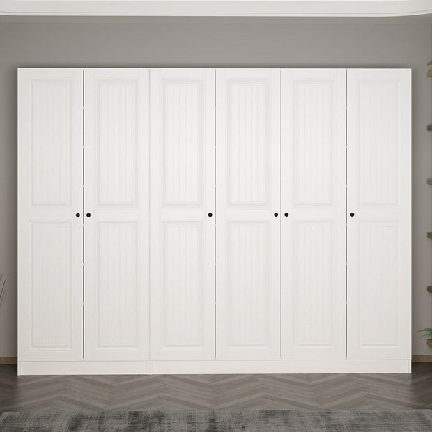 Asir Dulap din pal, cu 6 usi, Noah 8246 Alb, l270xA35xH210 cm