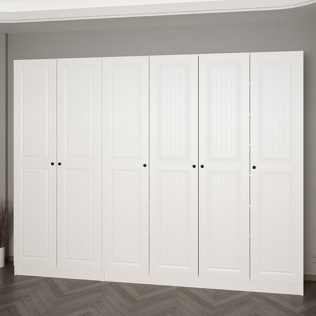 Asir Dulap din pal, cu 6 usi, Noah 8246 Alb, l270xA35xH210 cm