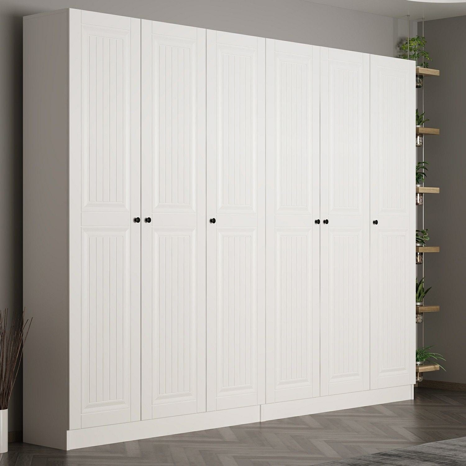 Asir Dulap din pal, cu 6 usi, Noah 8247 Alb, l270xA35xH210 cm