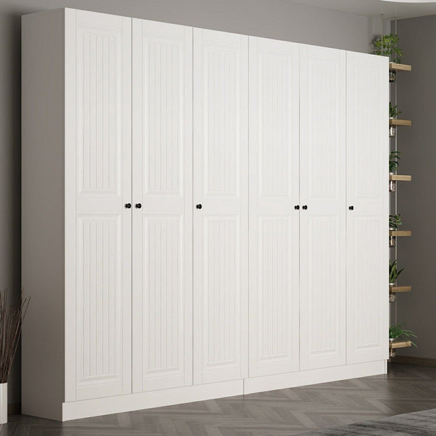 Asir Dulap din pal, cu 6 usi, Noah 8247 Alb, l270xA35xH210 cm