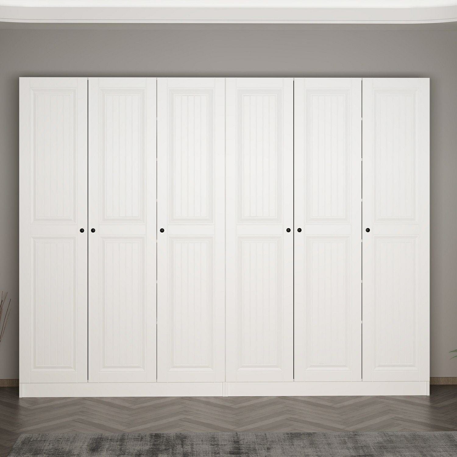 Dulap din pal, cu 6 usi, Noah 8247 Alb, l270xA35xH210 cm (1)