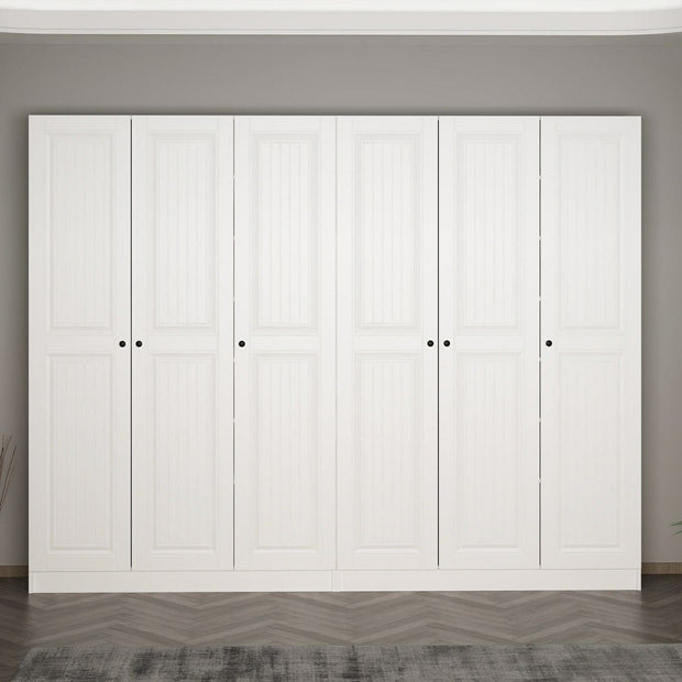 Dulap din pal, cu 6 usi, Noah 8247 Alb, l270xA35xH210 cm (1)